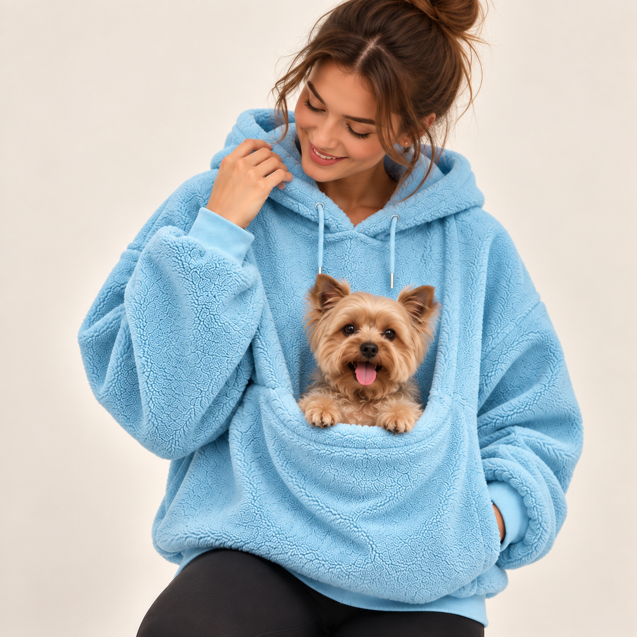 CozyCarry blue pet hoodie with puppy