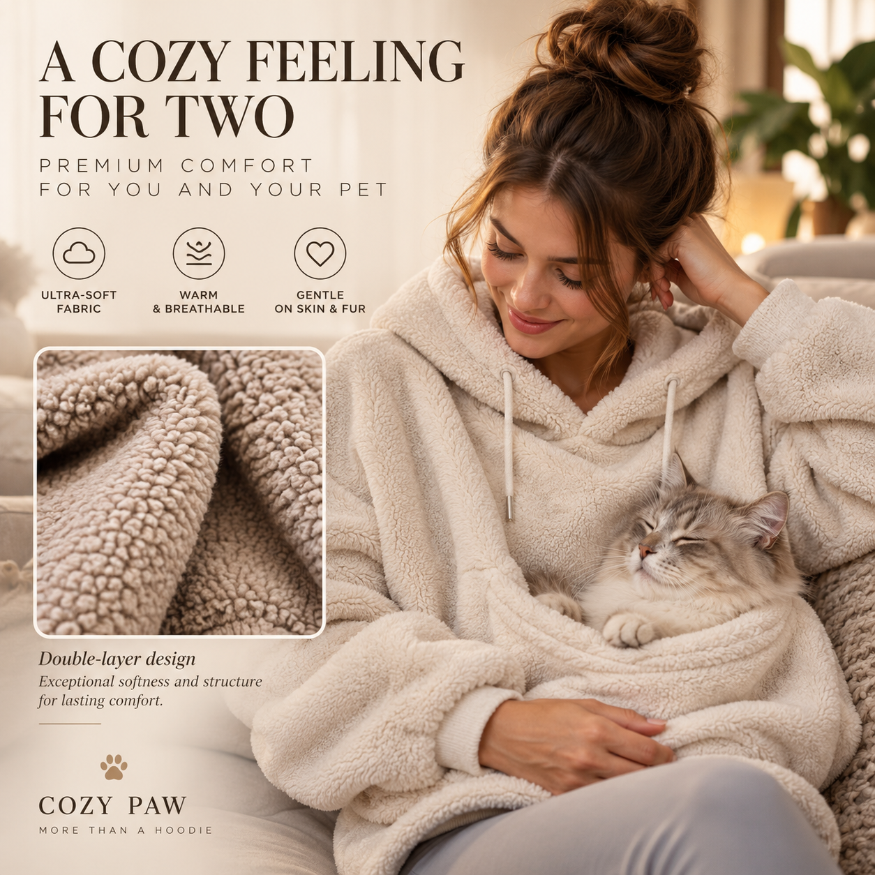 CozyCarry soft hoodie designed for pet and owner