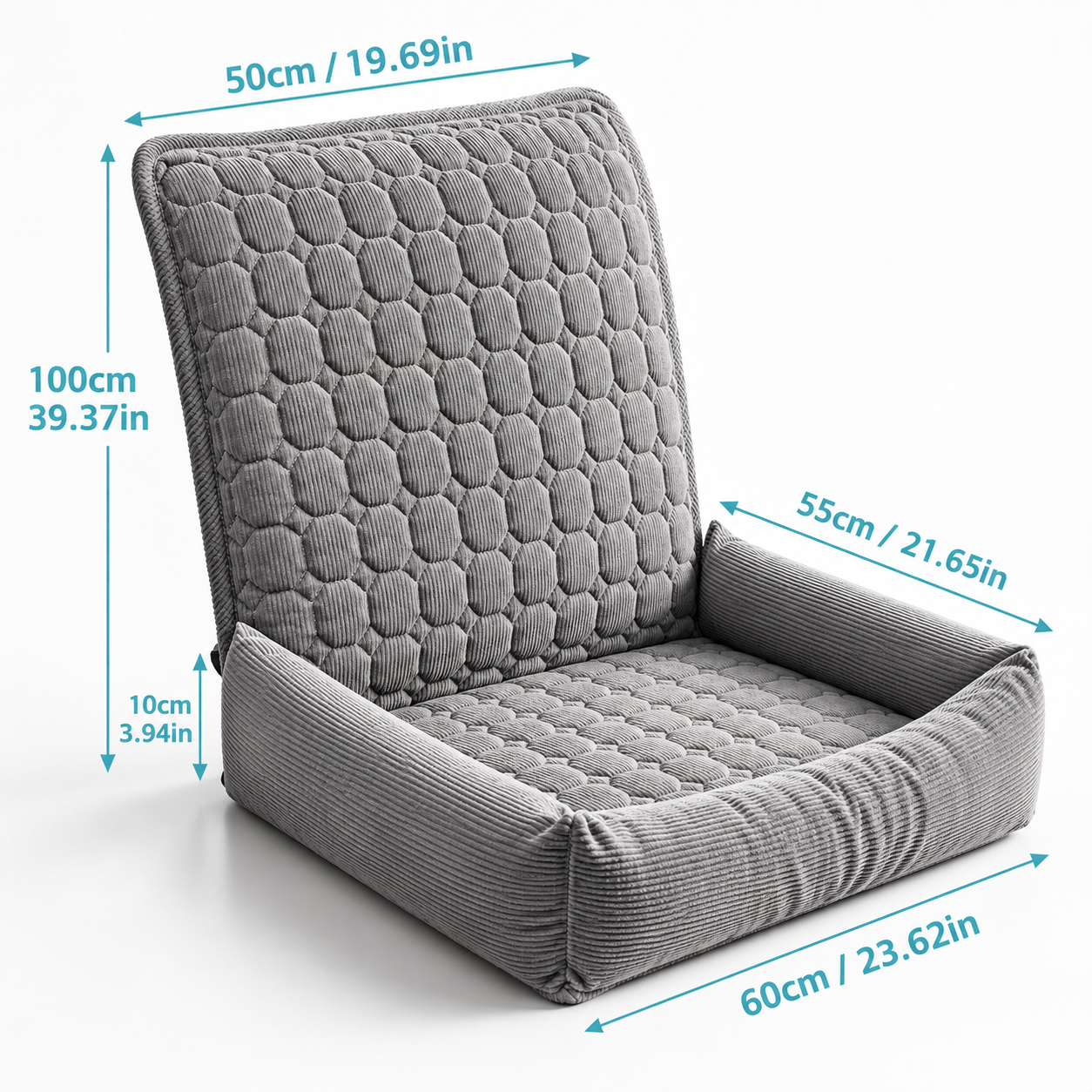 CozyRide gray pet car seat protector dimensions