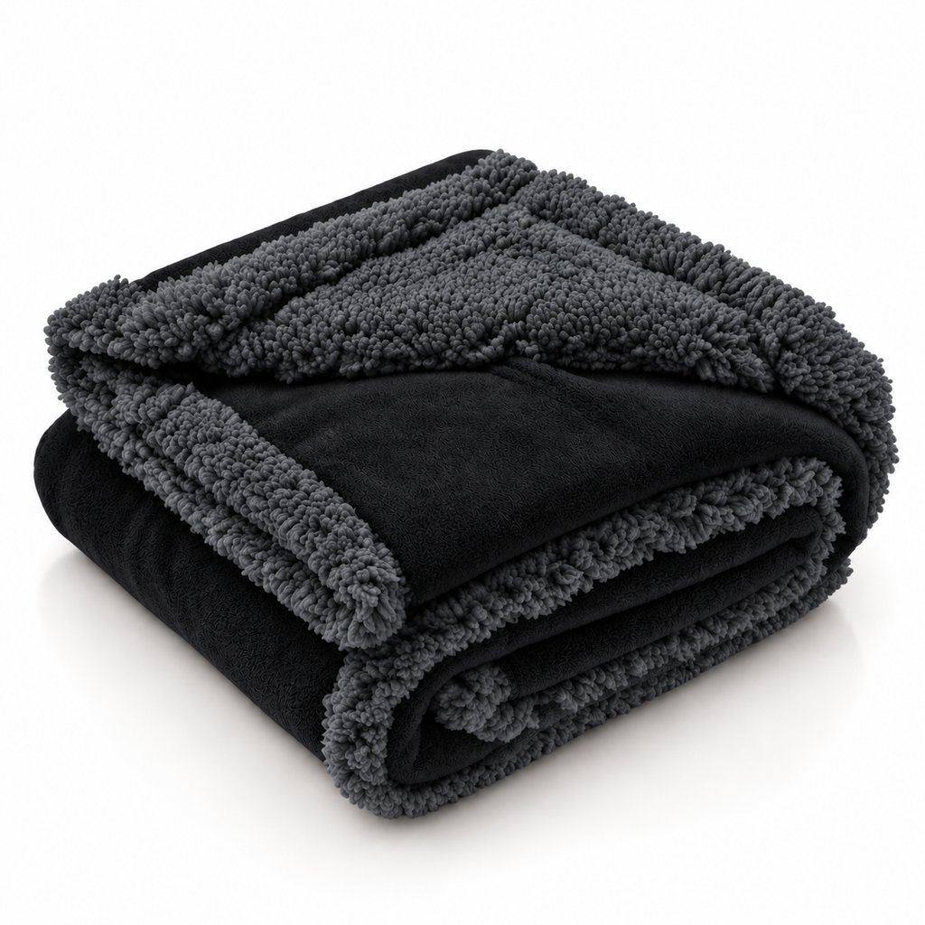 CozySherpa black and gray reversible pet blanket