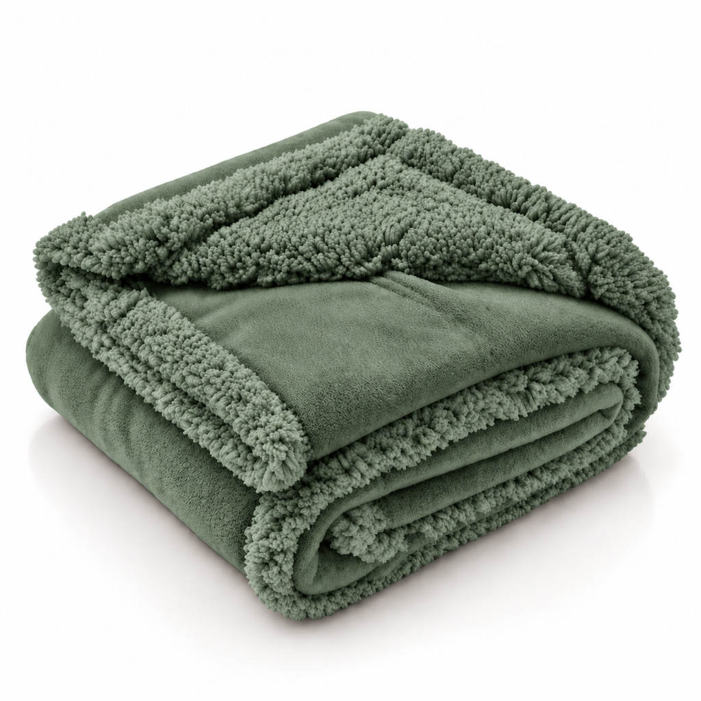 CozySherpa sage green waterproof pet blanket