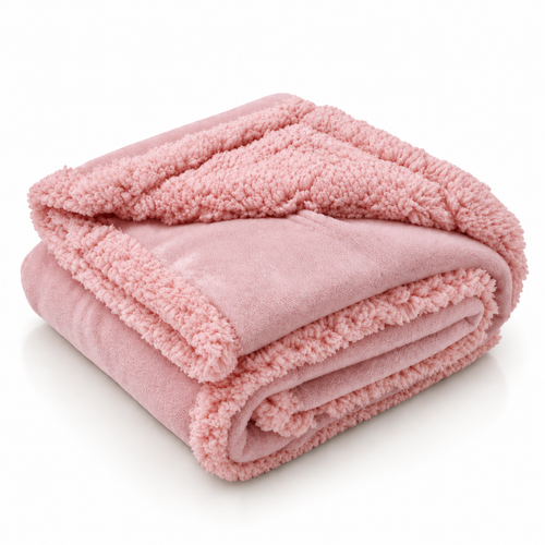 CozySherpa pale pink waterproof pet blanket
